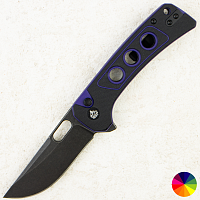 Нож QSP Unicorn, Black Stonewashed 14C28N, G10 Black/Purple, QS156-B2